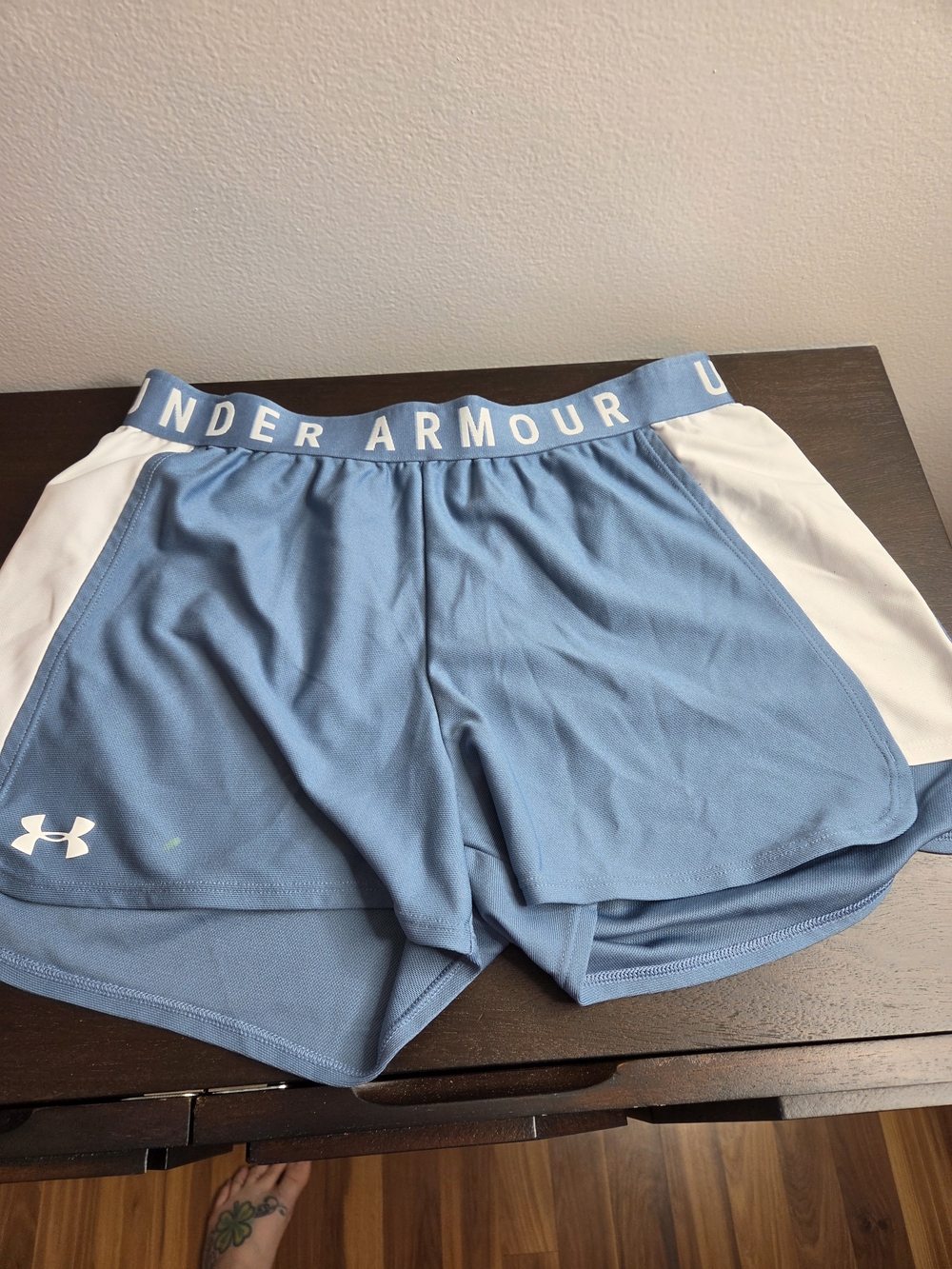 Under Armour Light Blue HeatGear Training Shorts with White Logo